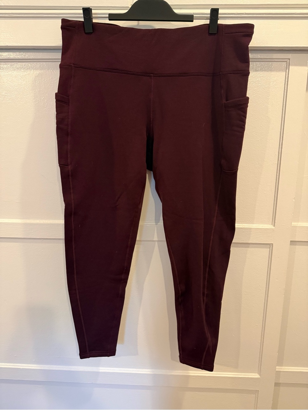 Athleta High-Waist Pocket Leggings in Deep Burgundy